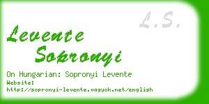 levente sopronyi business card
